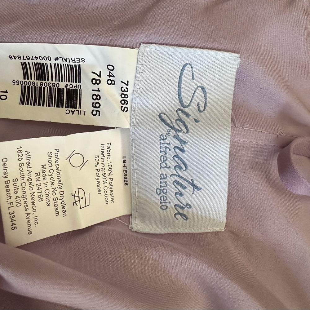 Alfred Angelo Purple Pleated Thin Straps Dress - Picture 5 of 5